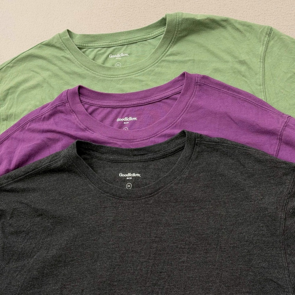 Bundle (3) Goodfellow T-Shirts Mens XXL Short Sleeve Classic Fit Blank Tee